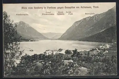 AK Pertisau /Tirol, Blick vom Seeberg gegen Seespitze am Achensee