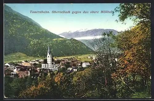 AK Obervellach /Tauernbahn, Totalansicht gegen das obere Mölltal