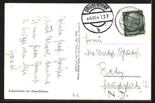 AK Ried /Oberinntal, Ortsansicht aus der Vogelschau