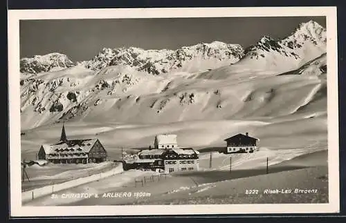 AK St. Christof a. Arlberg, Ortspartie im Schnee