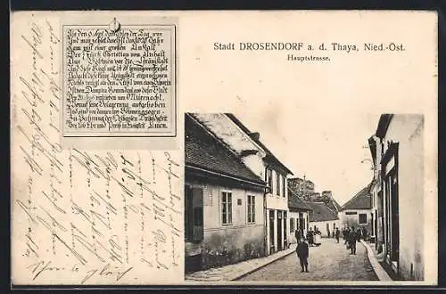 AK Drosendorf a. d. Thaya, Hauptstrasse mit Anwohnern