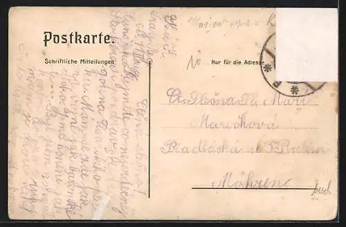 Lithographie Stockerau, Post, Convict, Rathaus & Totalansicht