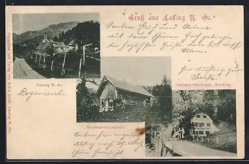 AK Göstling an der Ybbs, Gruss aus Lassing, Hochkaar-Schutzhaus und Gasthaus Staudinger