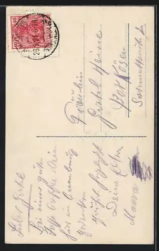 Foto-AK GG Co. Nr. 3113 /3: Mann wirbt um die Gunst einer Dame im Park