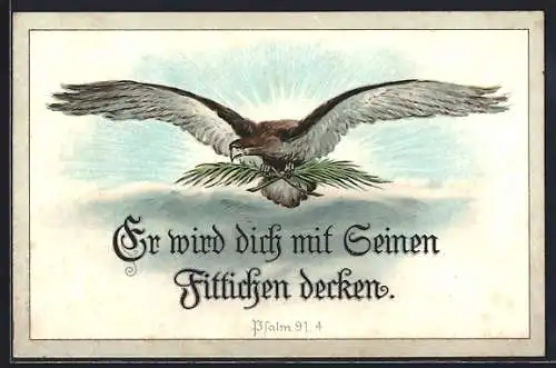 AK Adler und Psalm 91.4, Er wird dich mit Seinen Fittichen decken