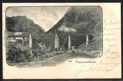 AK Franzensfeste, Blick auf die Eisenbahnbrücke