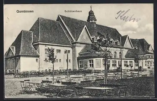 AK Gumbinnen, Restaurant Schützenhaus mit Wirtschaftsgarten