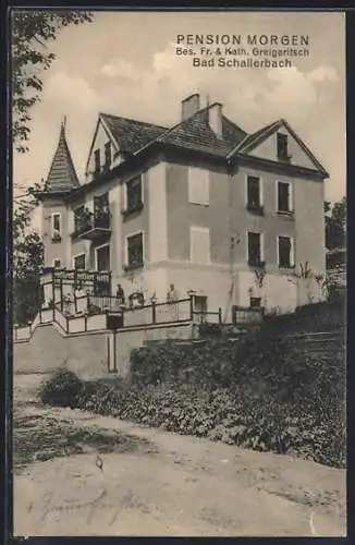 AK Bad Schallerbach, Hotel-Pension Morgen im Sonnenschein