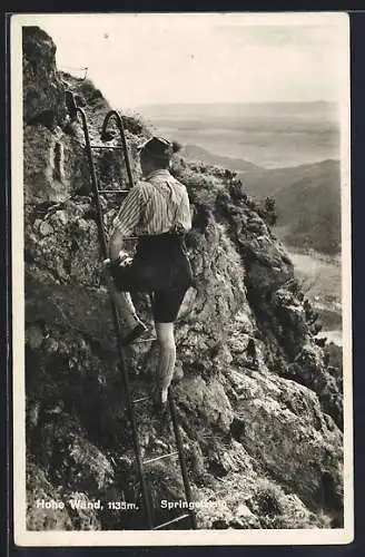 AK Bergsteiger am Springelsteig an der Hohen Wand