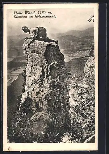 AK Türmchen am Holzknechtsteig, Hohe Wand, Bergsteigen