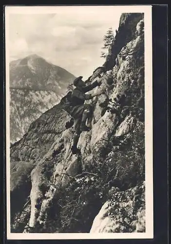 AK Bergsteiger an der Planspitze, Nordwand Pichlweg