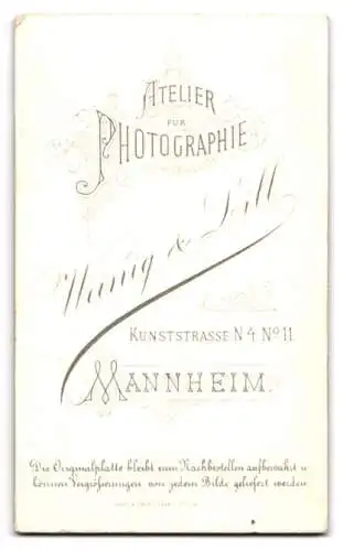 Fotografie Weinig &amp Lill, Mannheim, Kunststrasse 4 No. 11, Porträt einer Frau