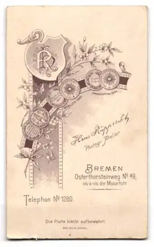 Fotografie Hans Rupprecht, Bremen, Osterthorsteinweg 49, Porträt einer Dame