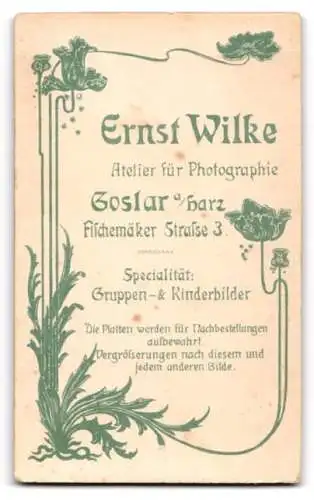 Fotografie Ernst Wilke, Goslar, Fischemäker Strasse 3, Porträt einer jungen Frau