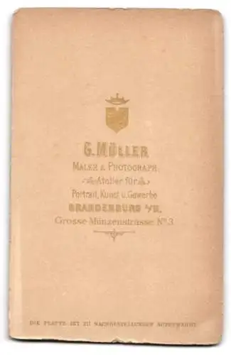 Fotografie G. Müller, Brandenburg a/H, Grosse Münzenstrasse No. 3, Porträt eines Mannes mit Bart