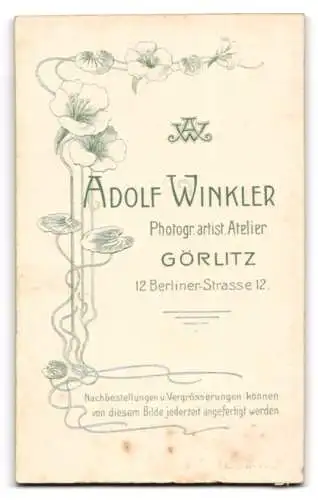 Fotografie Adolf Winkler, Görlitz, Berlinerstr. 12, Porträt eines Mannes mit Schnurrbart