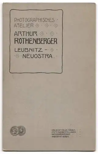 Fotografie Arthur Rothenberger, Leubnitz-Neuostra, Jugendlicher im Anzug