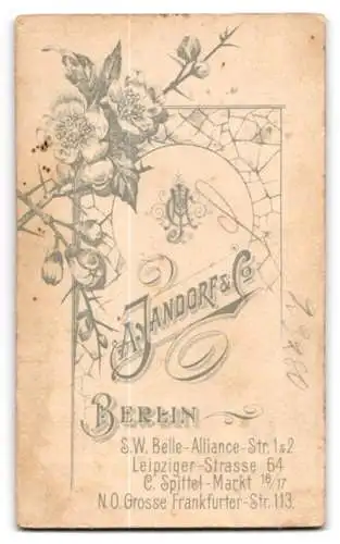 Fotografie A. Jandorf & Co., Berlin, Leipziger Strasse 64, Porträt eines jungen Mannes