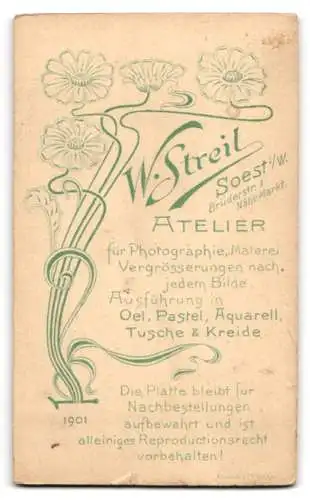 Fotografie W. Streit, Soest, Brüderstr. 1, Porträt eines Mannes mit Bart