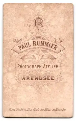Fotografie Paul Rummler, Arendsee, Porträt eines Herrn mit Schnurrbart