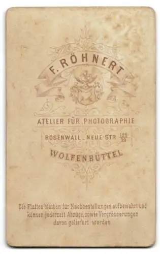 Fotografie F. Röhnert, Wolfenbüttel, Neue Strasse 129, Porträt einer jungen Frau