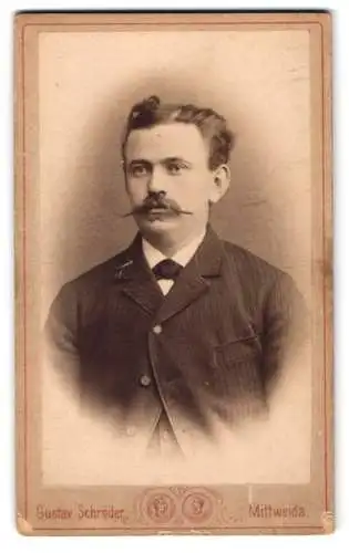 Fotografie Gustav Schröder, Mittweida, Rochlitzer Str. 234, Portrait eines eleganten Herrn