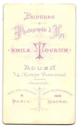 Fotografie Emile Tourtin, Paris, Boulevard des Italiens 8, Porträt einer Dame