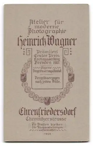 Fotografie Heinrich Wagner, Ehrenfriedersdorf, Chemnitzerstrasse, Portrait einer jungen Frau