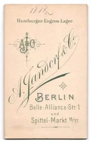 Fotografie A. Jandorf & Co., Berlin, Belle-Alliance-Str. 1, Porträt einer Frau