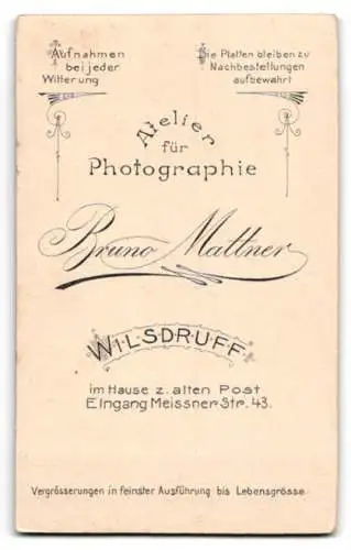 Fotografie Bruno Mattner, Wilsdruff, Meissner Str. 43, Porträt einer Frau in eleganter Kleidung