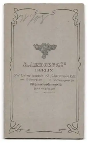 Fotografie A. Jandorf & Co., Berlin, Bellealliancestr 1 /2, Porträt einer Frau