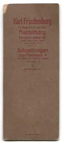 Fotografie Karl Friedenberg, Heidelberg, Hauptstrasse 42, Soldat in Uniform mit Bajonett & Portepee