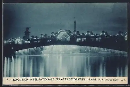 AK Paris, Exposition Internationale des Arts Décoratifs 1925, Vue de Nuit