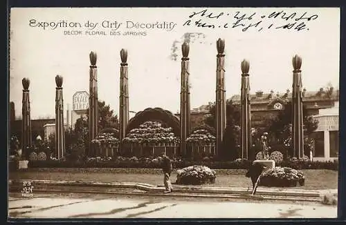 AK Paris, Exposition des Arts Decoratifs 1925, Decor Floral des Jardins