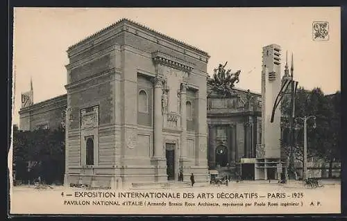 AK Paris, Exposition Internationale des Arts Decoratifs 1925, Pavillon National d`Italie