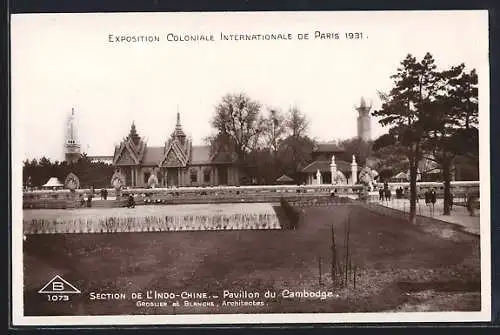 AK Paris, Exposition Coloniale Internationale 1931, Section de l`Indo-Chine, Pavillon du Cambodge