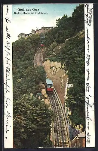 AK Graz, Drahtseilbahn am Schlossberg