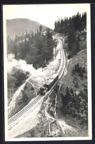 AK Schneebergbahn, Zahnradbahn auf den Hochschneeberg unter Volldampf