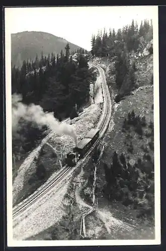 AK Schneebergbahn, Zahnradbahn auf den Hochschneeberg unter Volldampf