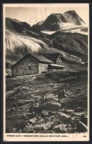 AK Dresdner Hütte, Blick zur Berghütte