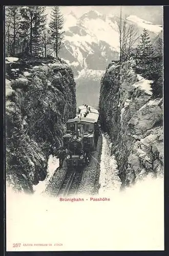 AK Brünigbahn auf der Passhöhe, um 1900