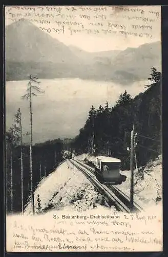 AK St. Beatenberg, Motiv mit Drahtseilbahn