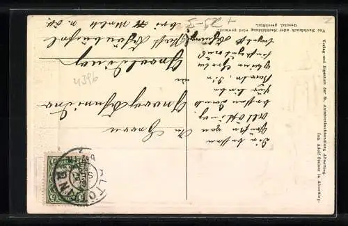 Passepartout-Lithographie Altötting, Teilansicht