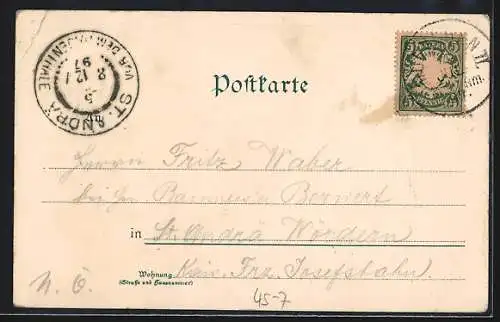 AK Bergsteiger treffen in den Bergen auf einen Ochsen