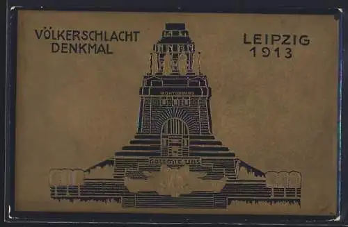 Künstler-AK Leipzig, Völkerschlachtdenkmal 1913