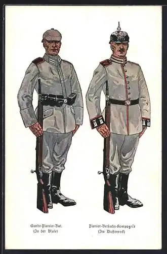 AK Garde-Pionier-Bat. u. Pionier-Versuchs-Kompagnie, Uniform