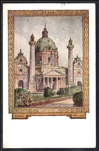 AK Wien, Karlskirche, 10. Deutsches Sängerbundesfest 1910