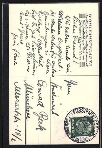 Künstler-AK sign. Carl von Marr: Betendes Mädchen