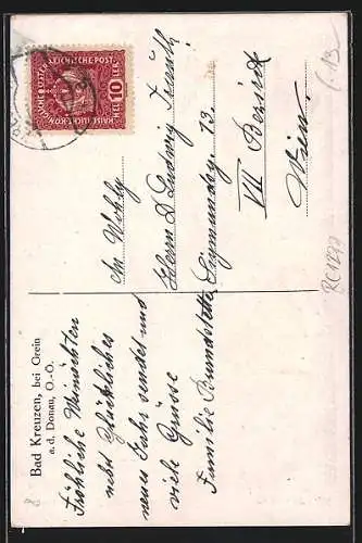 Künstler-AK Bad Kreuzen, Strasse im Ort