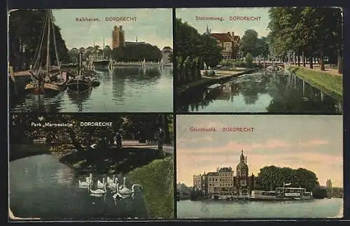 AK Dordrecht, Kalkhaven, Stationsweg, Groothoofd., Park Merwesteijn